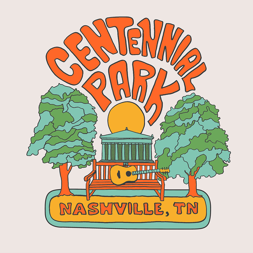 TS Centennial Park Bench T-Shirt - Guitar