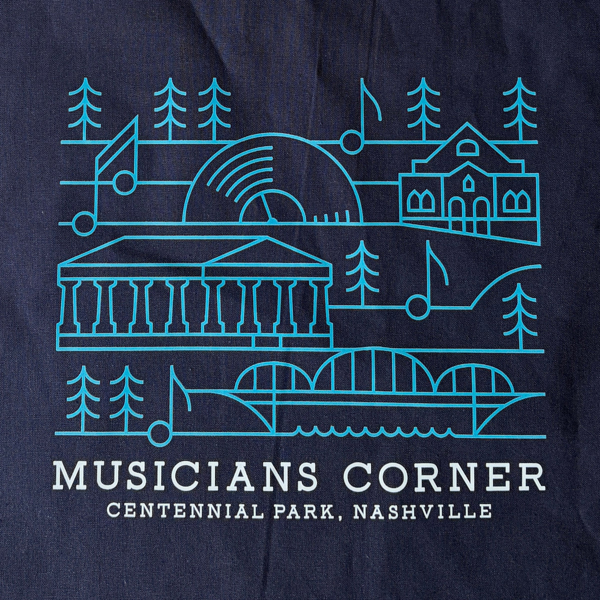 Musicians Corner Navy Cotton Tote Bag