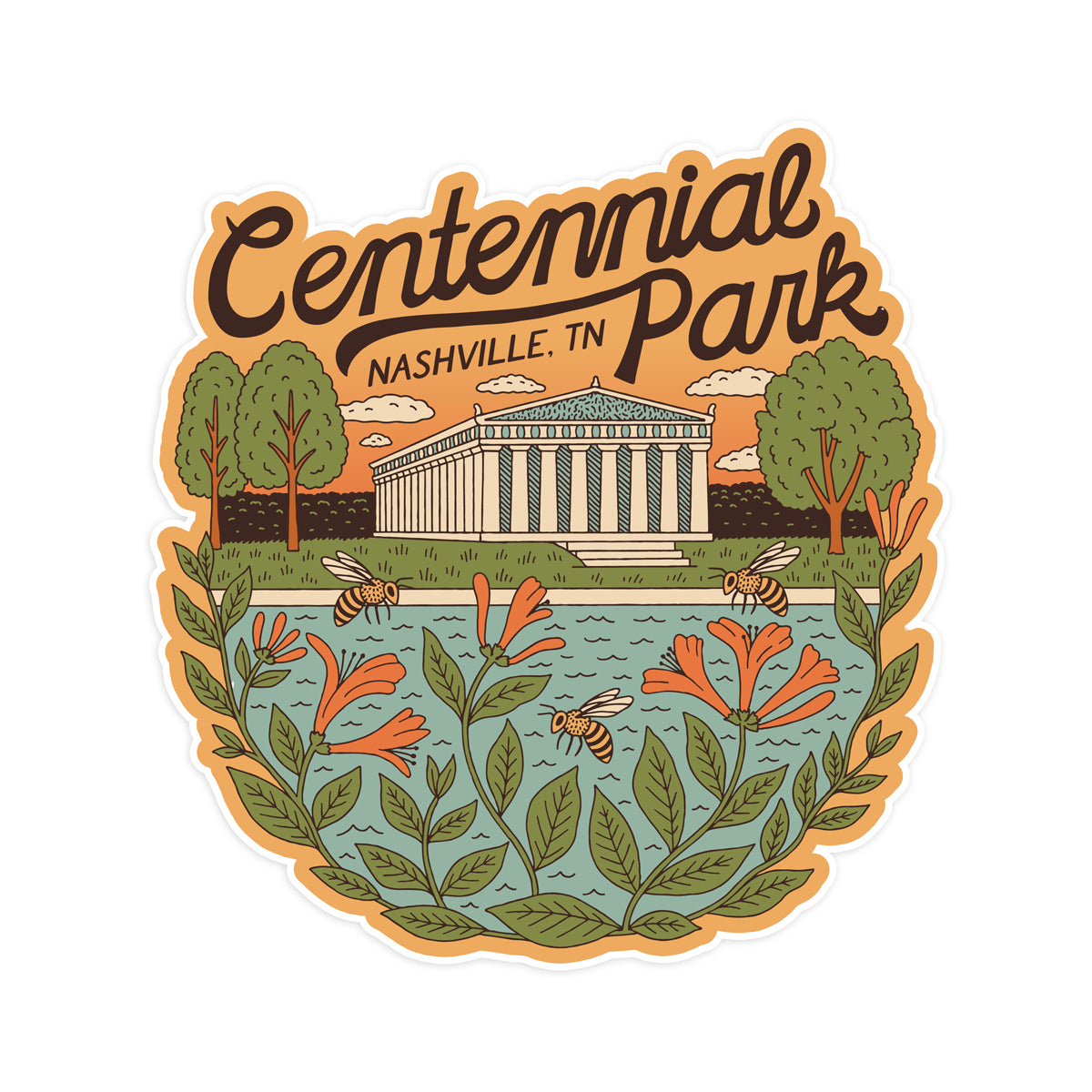 Nashville's Centennial Park Bee Sticker