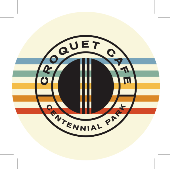 Croquet Cafe round Sticker